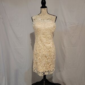 Champagne Pink Lace Dress Sz XL